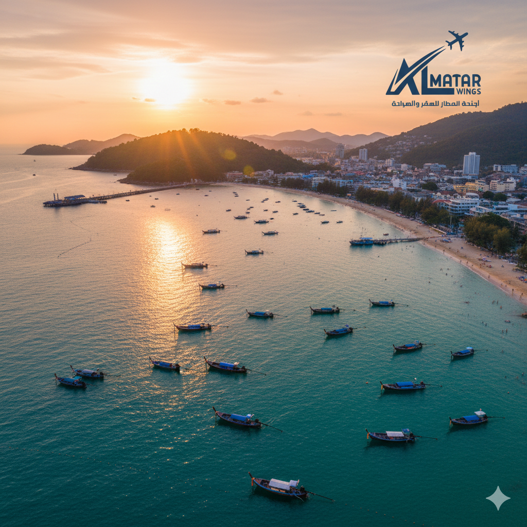 سياحة تايلاند - إطلالة غروب الشمس من برومثيب كيب في بوكيت أجنحة المطار للسفر والسياحة.