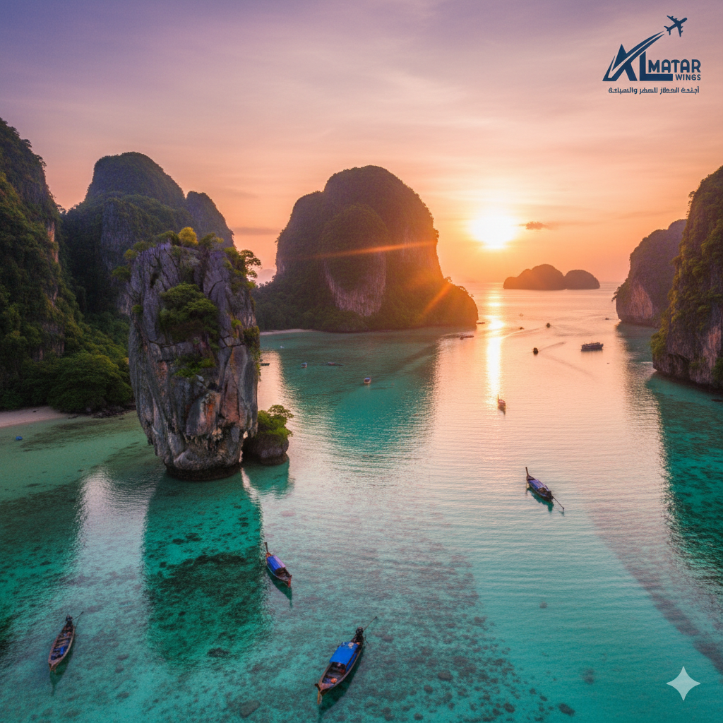 سياحة تايلاند - صخرة كو تابو الشهيرة في جزيرة جيمس بوند أجنحة المطار للسفر والسياحة.