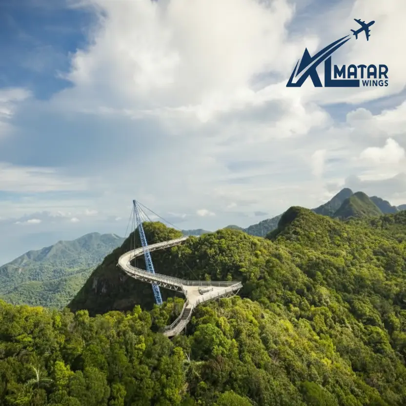 سياحة ماليزيا - جسر لانكاوي المعلق سكاي بريدج أجنحة المطار للسفر والسياحة.