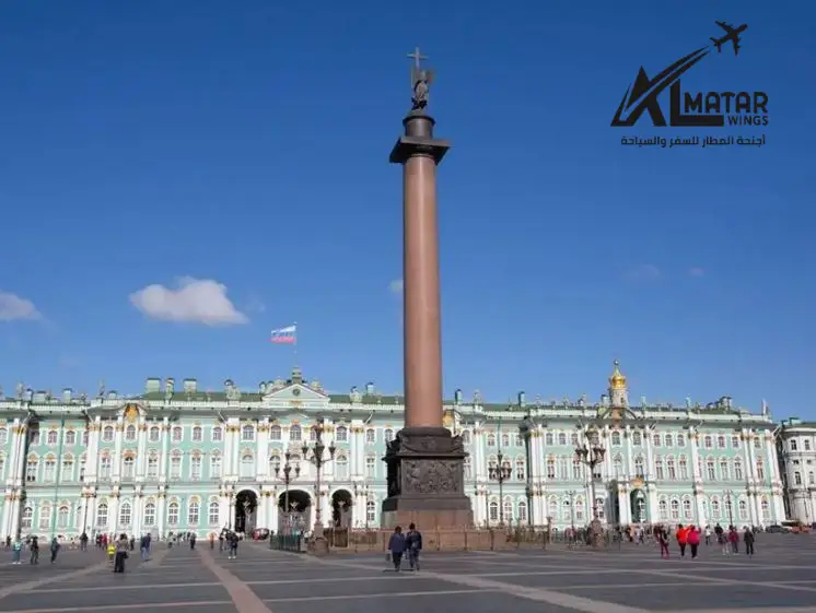 بكجات روسيا السياحية - ساحة القصر والعمود الإسكندري في سانت بطرسبرغ أجنحة المطار.