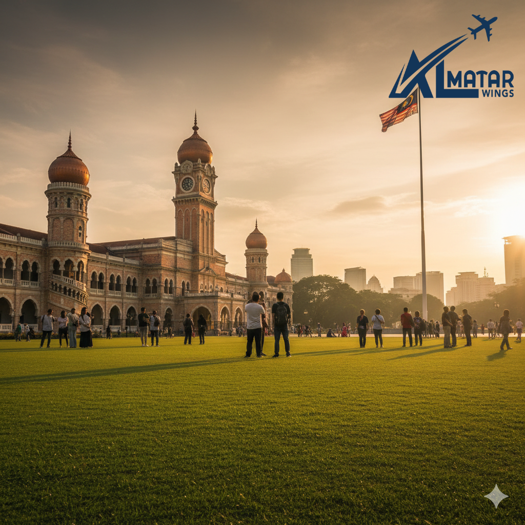 سياحة ماليزيا - ساحة ميرديكا التاريخية في كوالالمبور أجنحة المطار للسفر والسياحة.