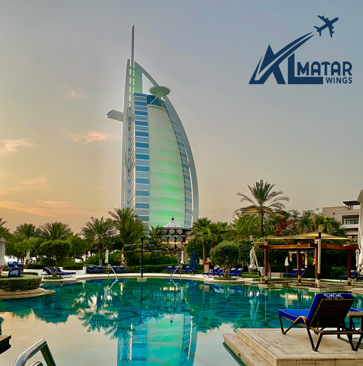 سياحة دبي - فندق برج العرب أيقونة الفخامة العالمية أجنحة المطار للسفر والسياحة.