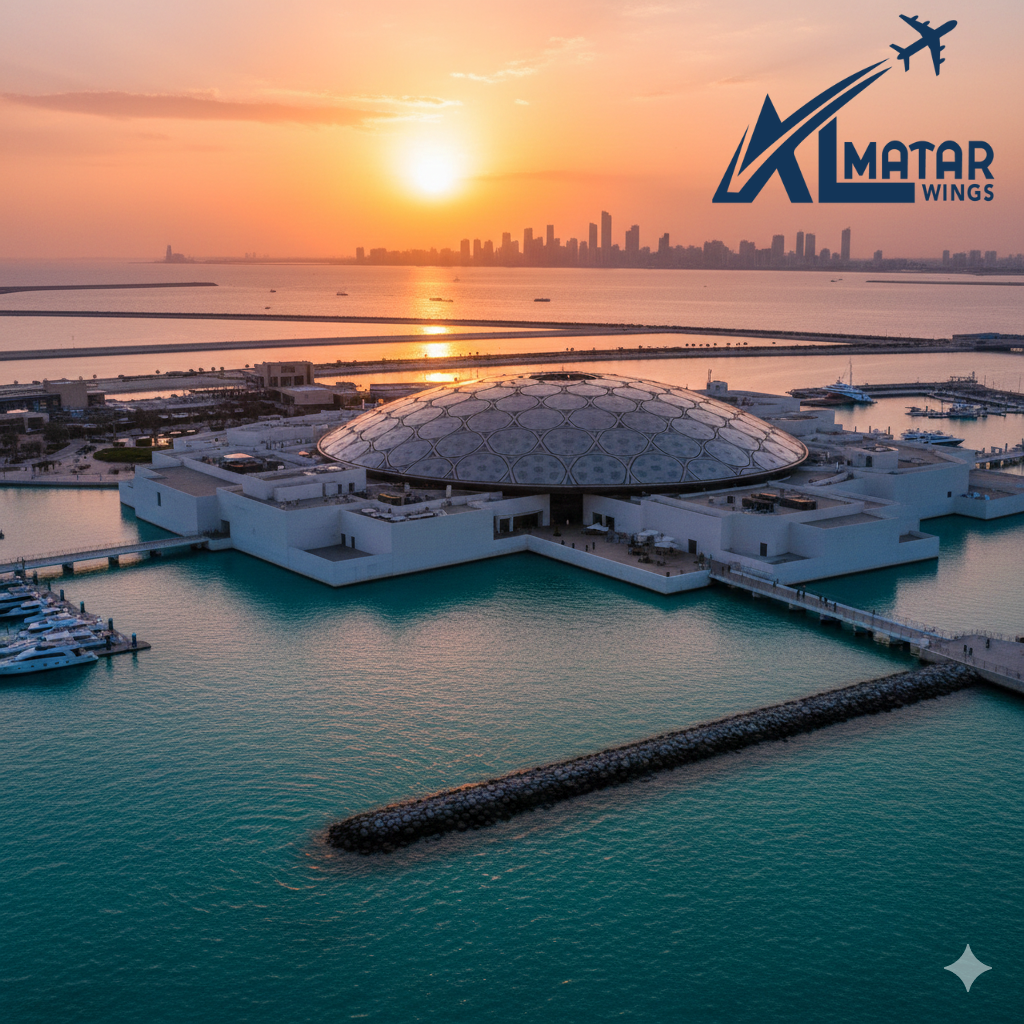 سياحة أبوظبي - متحف اللوفر أبوظبي في جزيرة السعديات أجنحة المطار للسفر والسياحة.