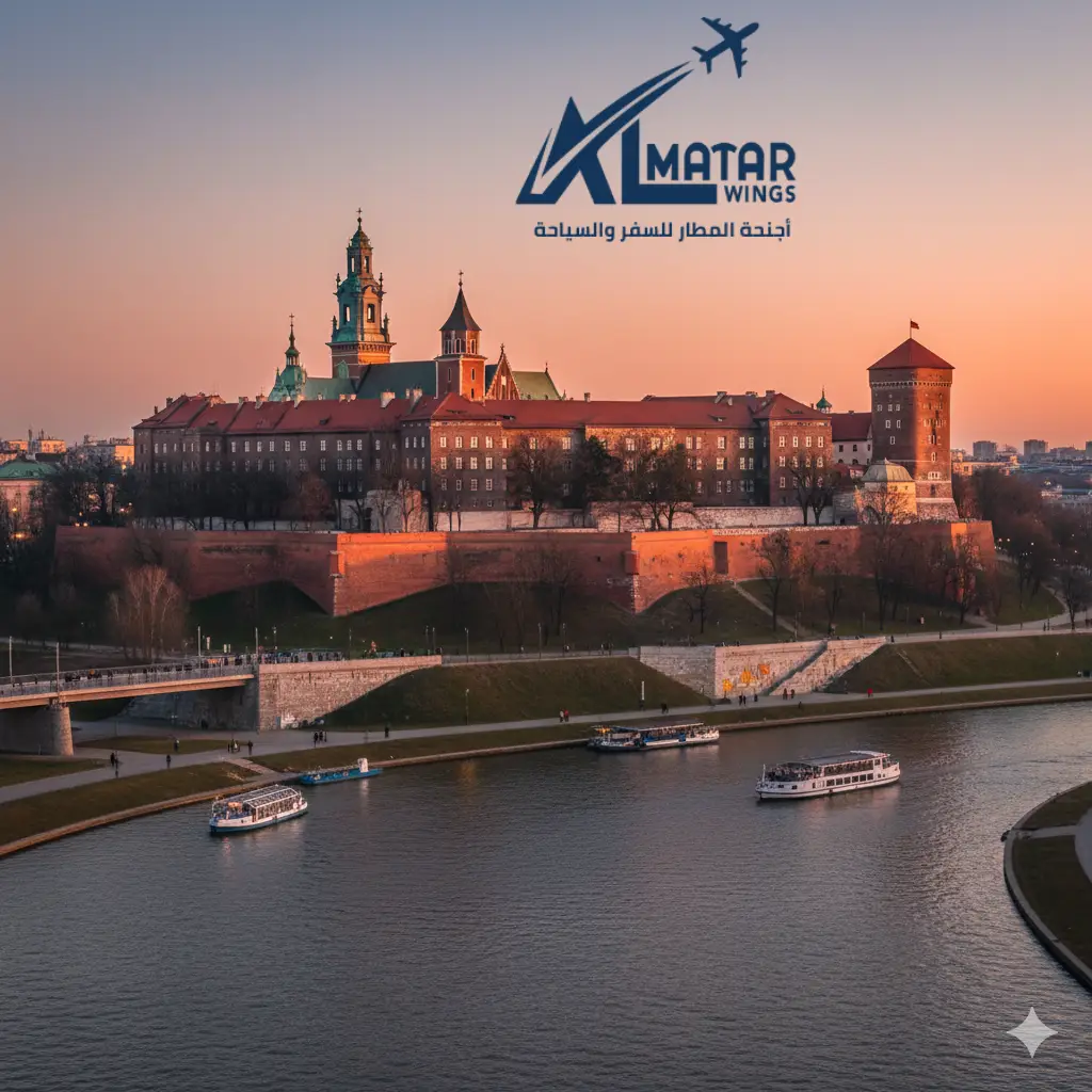 قلعة فافل الملكية في كراكوف - بكجات بولندا السياحية أجنحة المطار.